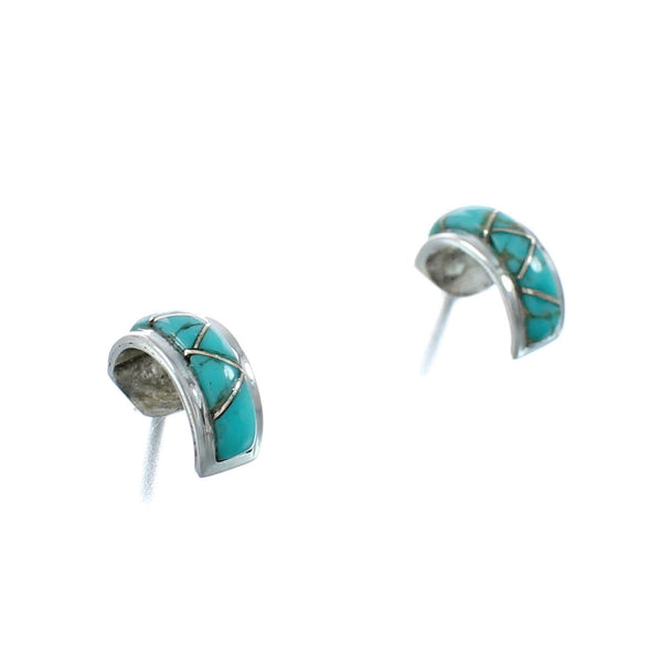 Sterling Silver Southwest Turquoise Post Hoop Earrings JX129956